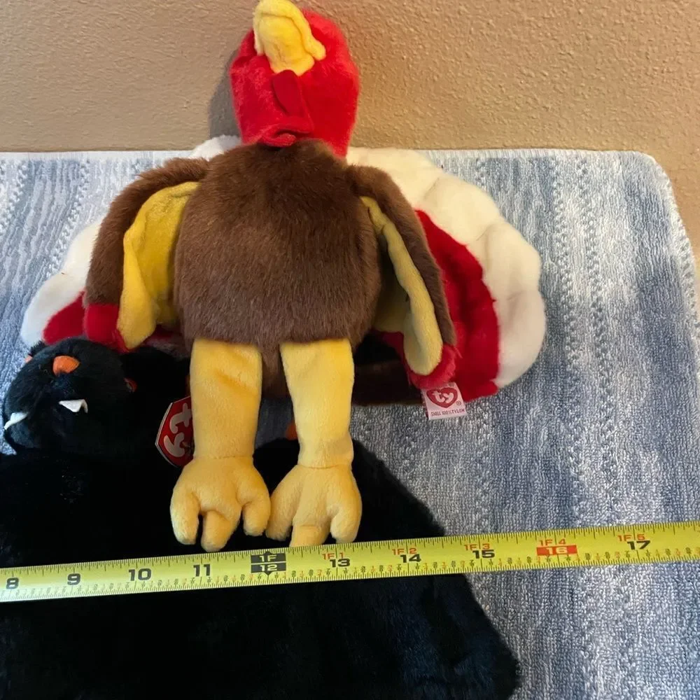 TY Vintage BIG Bat and Turkey Plush Set